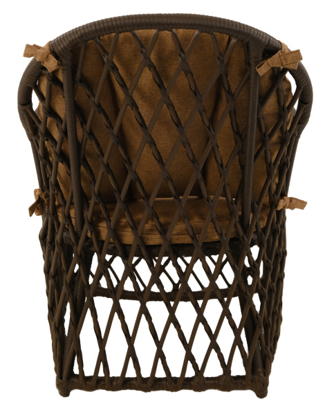 Кресло BRONTE с комплектом подушек (алюминий) (62х78хН92,5, Трубка 10-13 мм темно-коричневый, Алюминий, estera песочный)